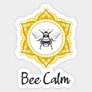 Bee Calm Mandala Sticker